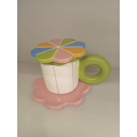 JOGO DE CHA FLOWERS STRIP